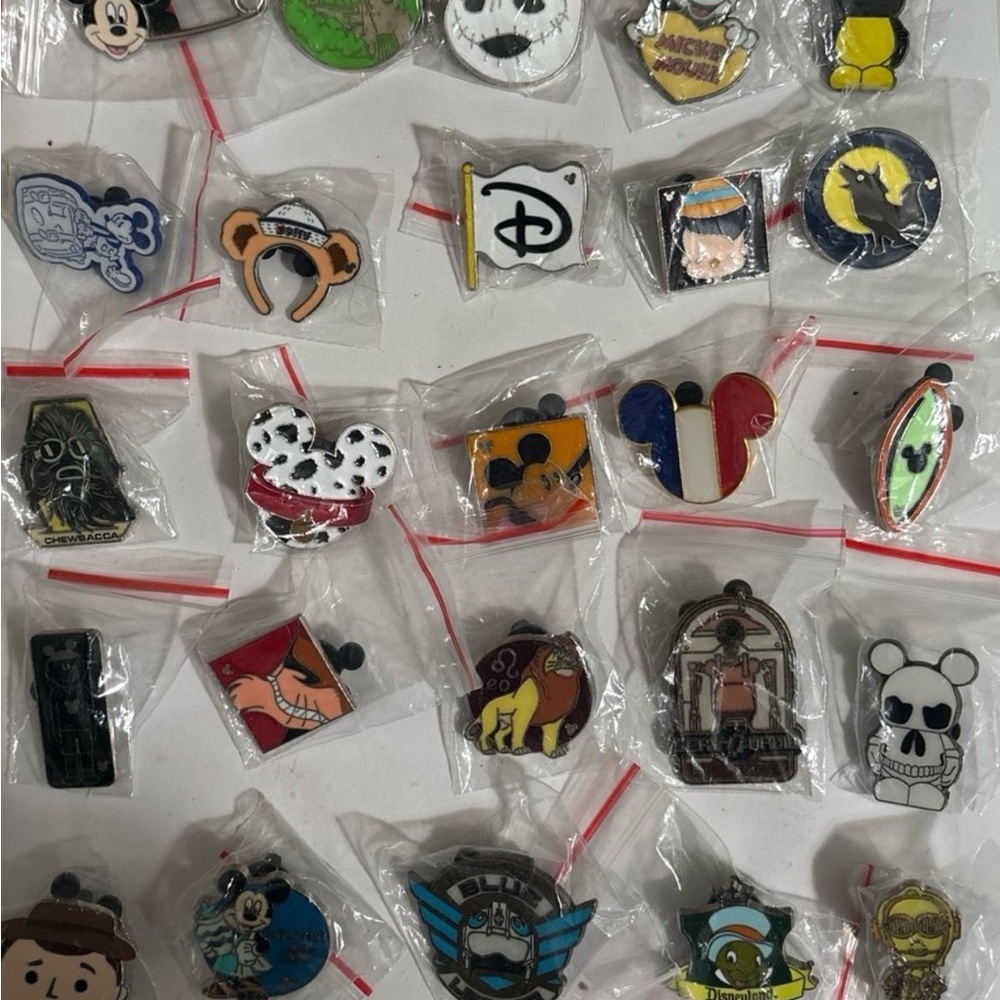 Disney Mystery Pin Lot – 30 Unique Pins, No Duplicates!
